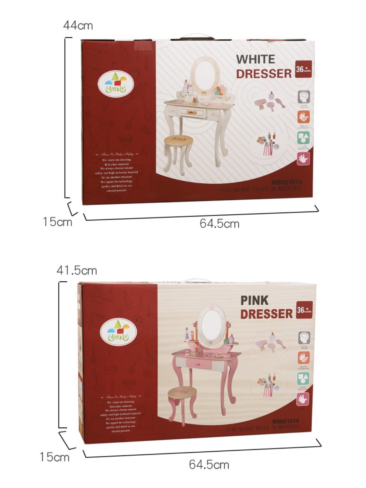 Wooden Princess Dressing Table and Chair Set