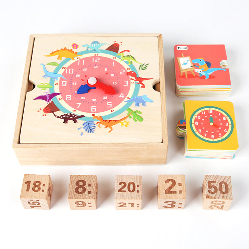 Montessori Wooden Learning Clock - Cognitive Building Blocks & Tabletop Game