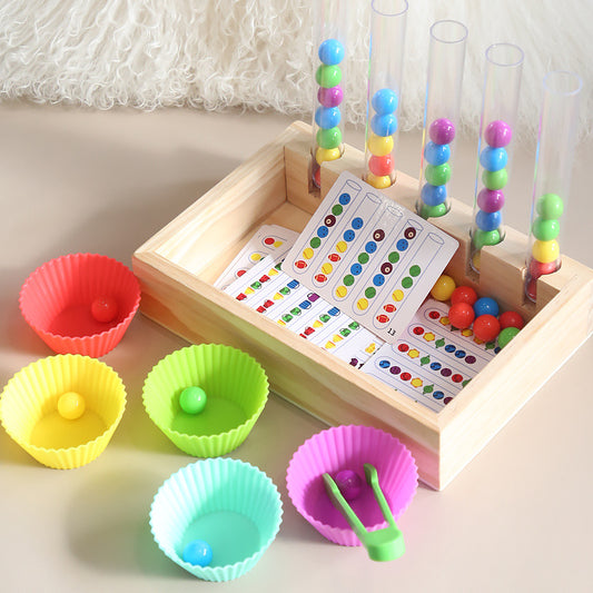 Wooden Clip Bead Game – Counting & Matching Activity for Fine Motor Skills