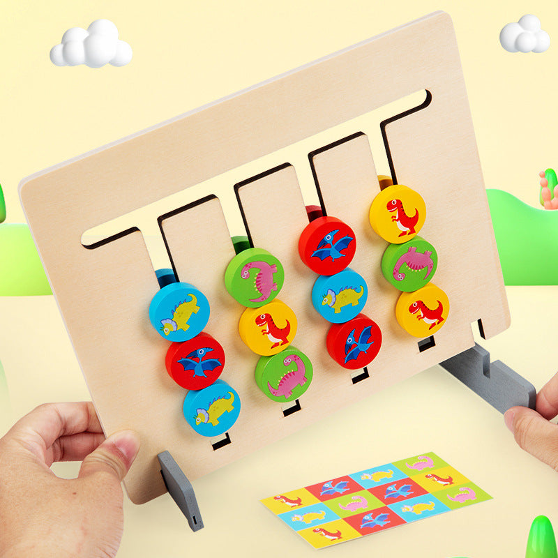 Wooden Dinosaur Puzzle - Color Matching Maze Game for Kids