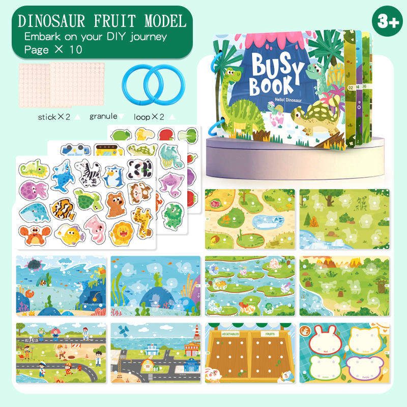 Wooden Busy Activity Book - Early Learning Puzzle & Matching Game for Kids