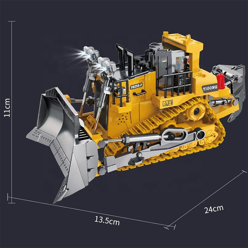 RC Bulldozer 9-Channel Remote Control Engineering Vehicle - Alloy Version