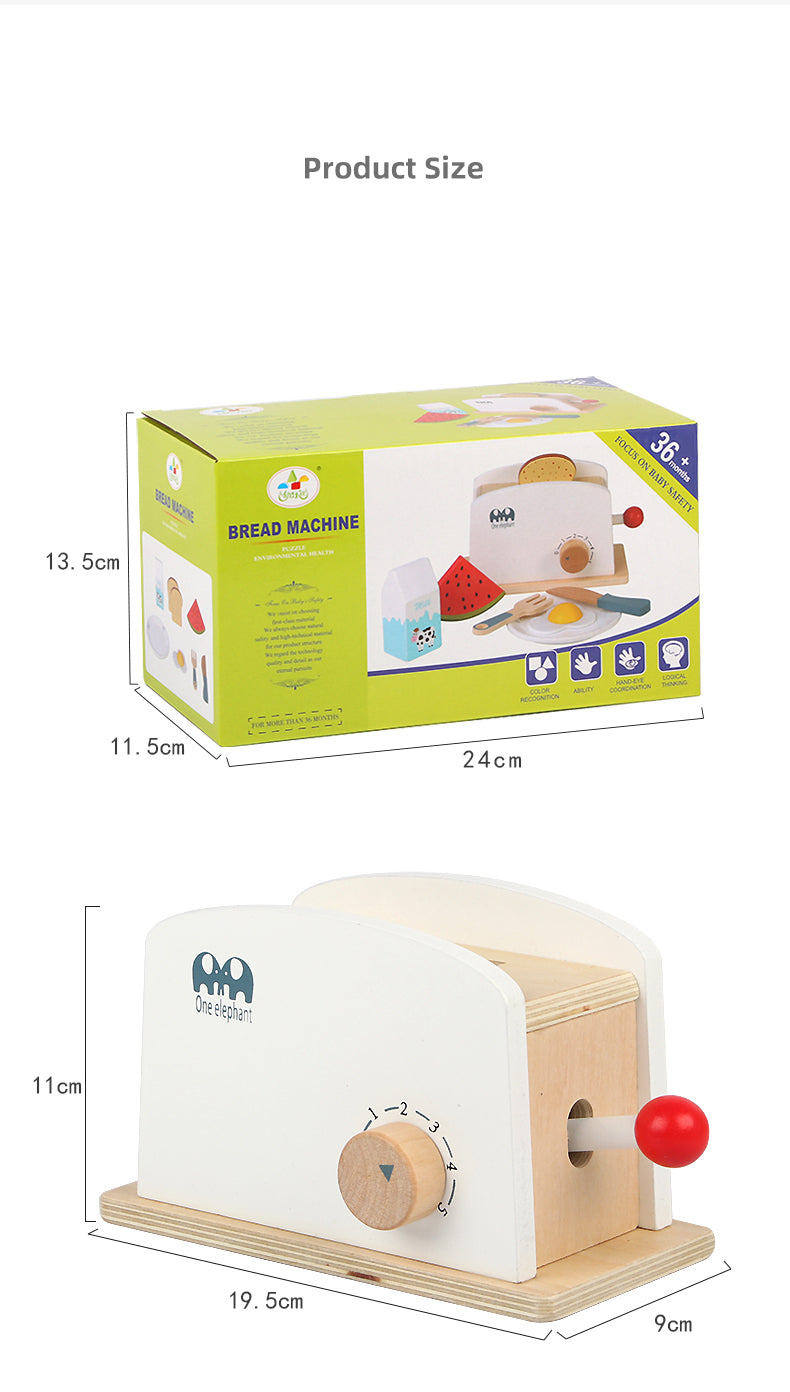 Wooden Toaster Toy Kitchen Playset