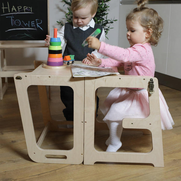 3-in-1 Foldable Learning Tower and steps with Chalkboard