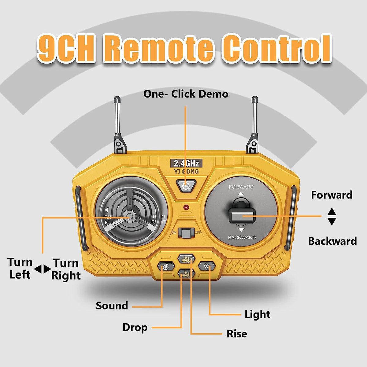 RC Dump Truck 9-Channel Remote Control Engineering Vehicle - Alloy Version