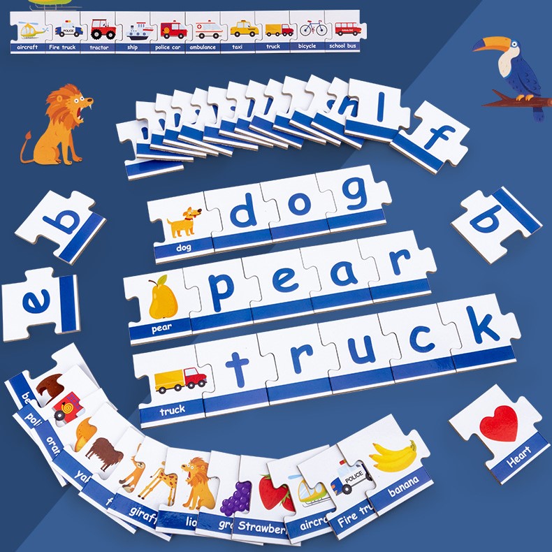 Montessori Word Spelling Toy - 90 Wooden Letters for Early Learning