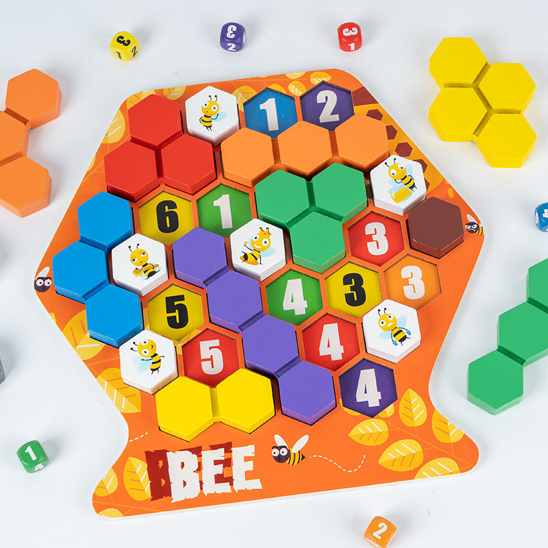 Honeycomb Wooden Number Hexagonal Puzzle
