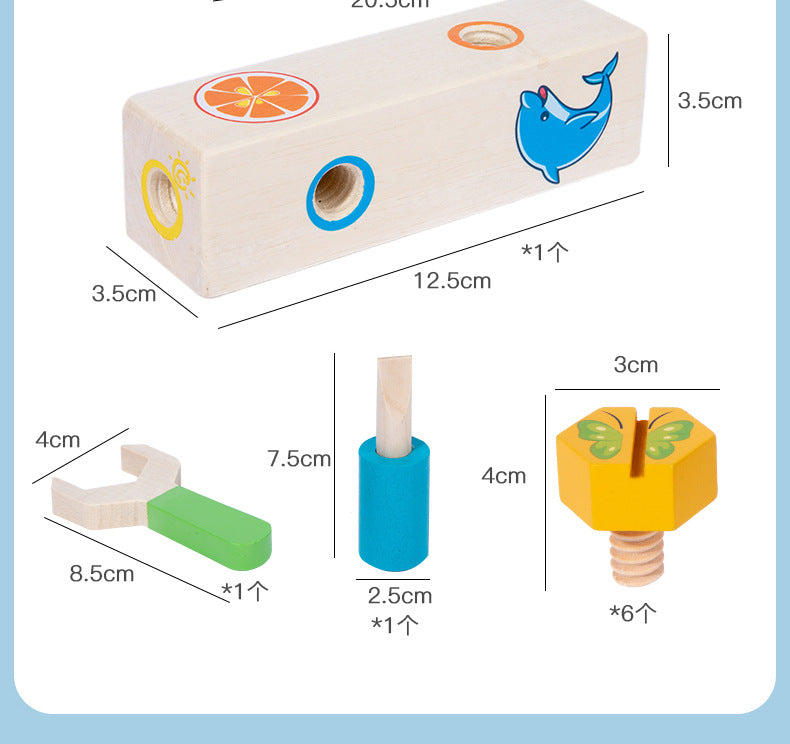 Montessori Wooden Screw Nut Assembly Toy - Hands-On Assembly Kit for Kids