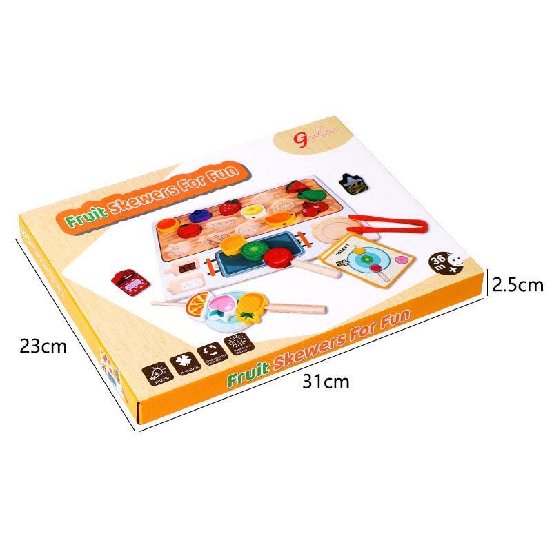 Wooden Fruit Puzzle Sticks – Montessori Early Learning & Kitchen Pretend Play Toy