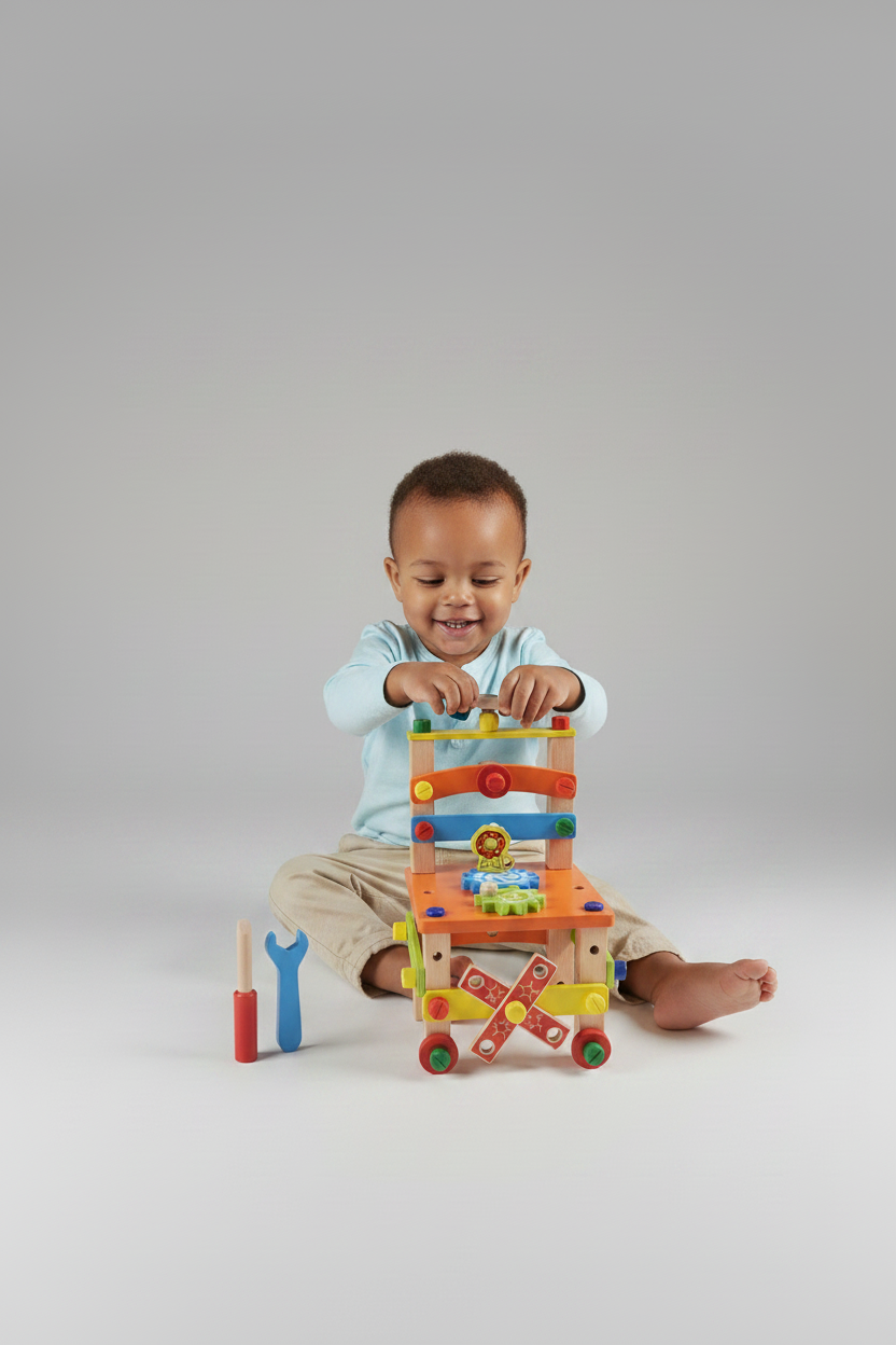 Montessori Building Toy – Wooden Chair Assembly Kit with Tools