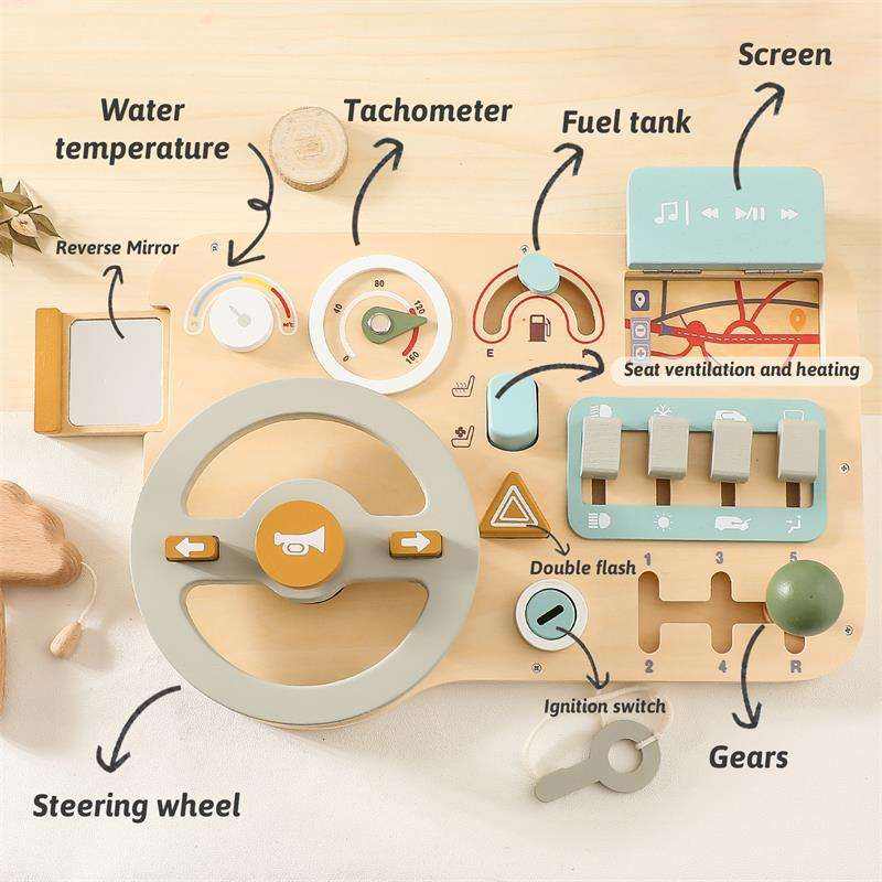 Wooden Driving Car Stimulation Toy