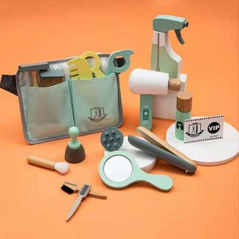 Wooden Pretend Play Set – Kids' Hairdressing Role-Play Toy