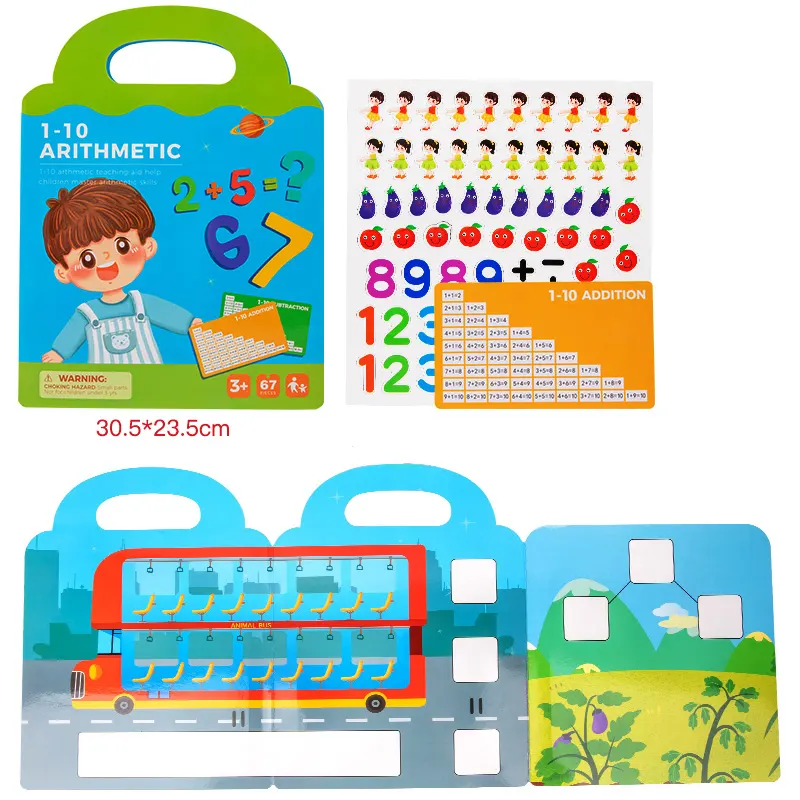 Preschool Montessori Educational  Magnetic Busy Book Reusable Sticker Puzzle Toy