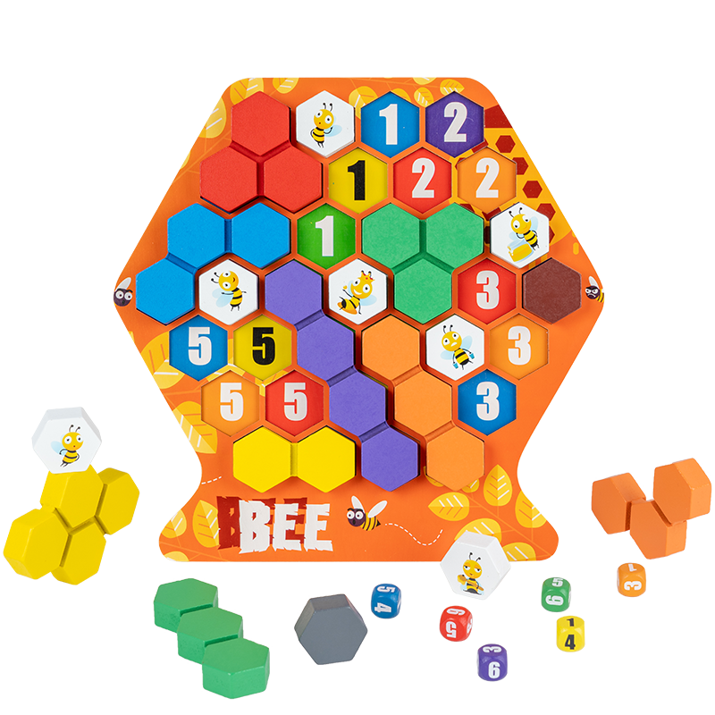 Honeycomb Wooden Number Hexagonal Puzzle