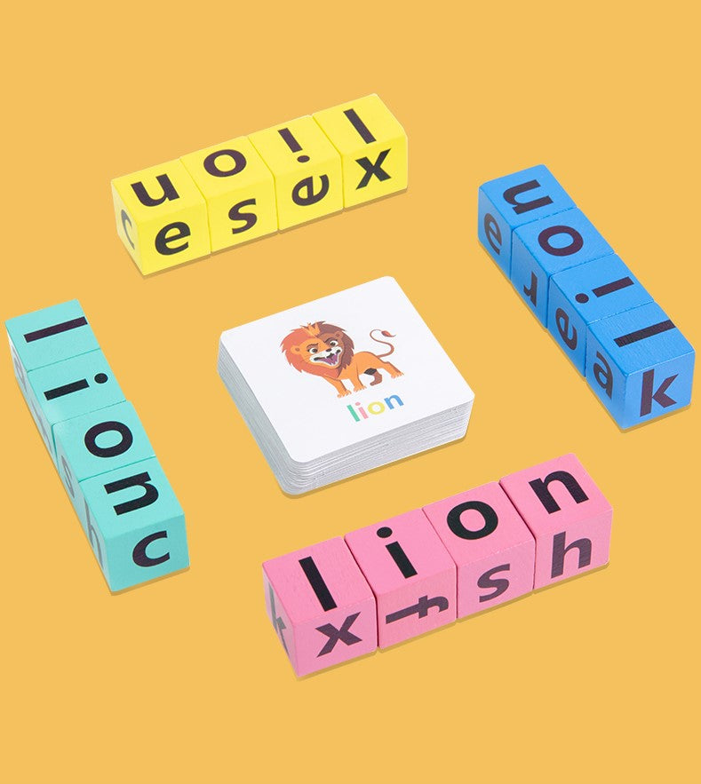 Wooden Montessori English Alphabet Puzzle Spelling Words Game