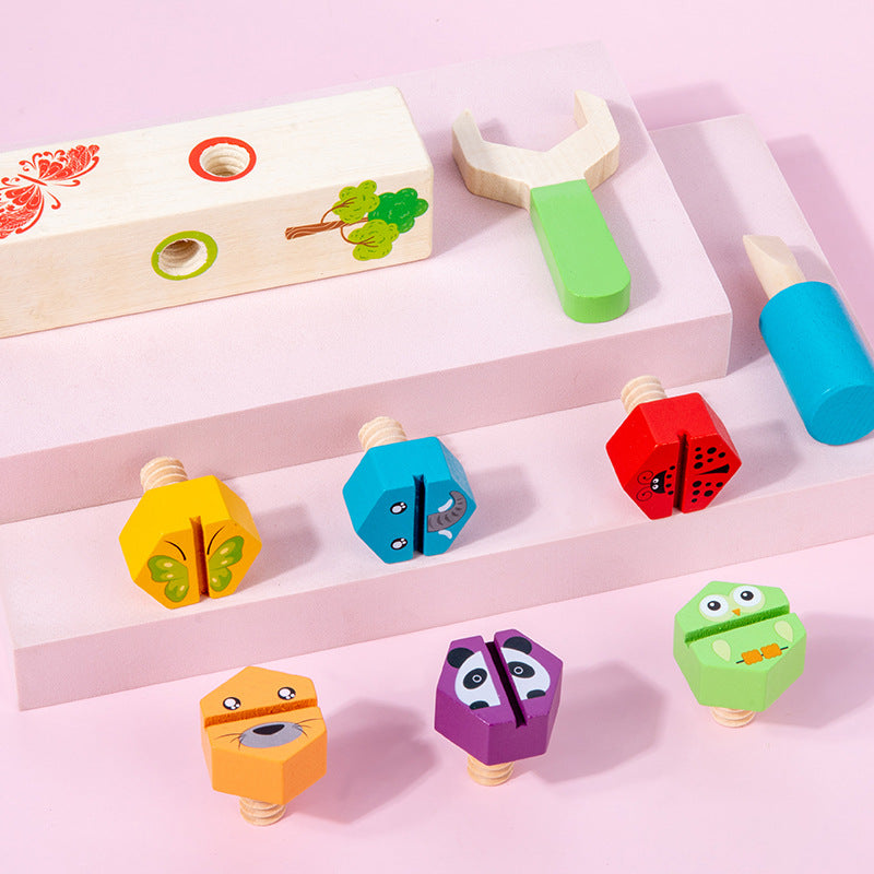 Montessori Wooden Screw Nut Assembly Toy - Hands-On Assembly Kit for Kids