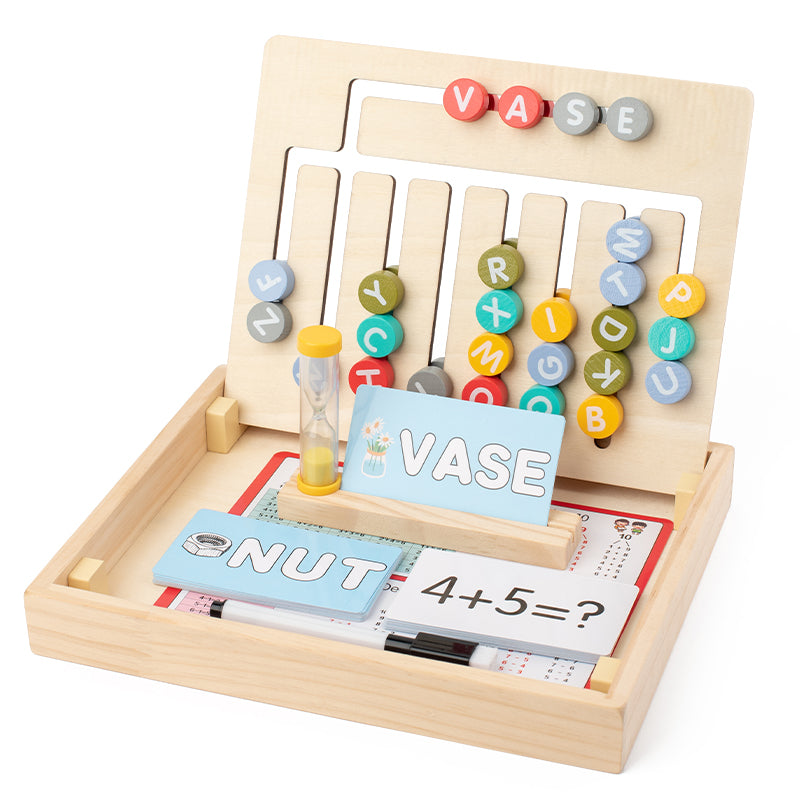 Montessori Double-Sided Wooden Chess - Number & Letter Learning Game for Kids