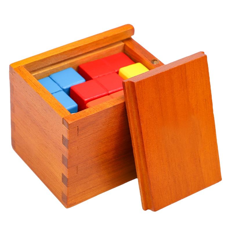 Wooden Pandora's Box Brain Teaser Puzzle: Geometric Logical Thinking Training Cube for Kids, Montessori Sensory Toy
