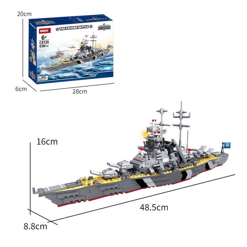 Army Ships Plastic Boat Model Small Building Blocks Bricks Boy Birthday Gift Set