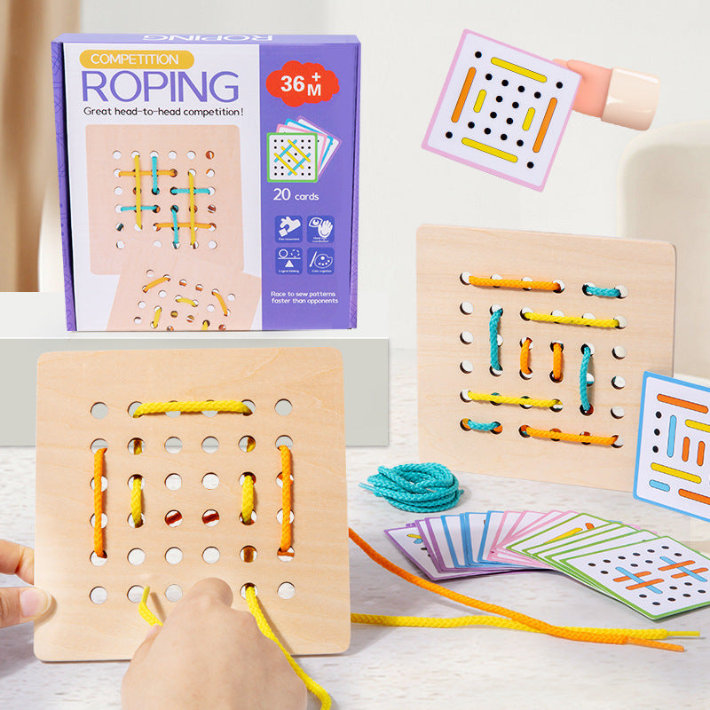 Montessori Rope Battle Game – Pattern Matching Toy for Early Learning