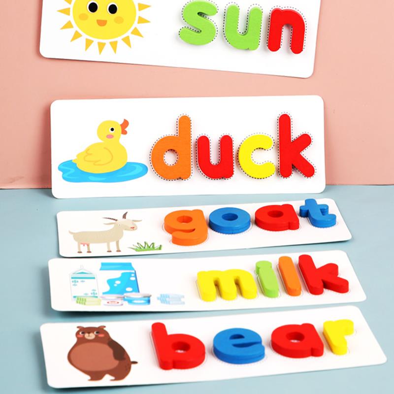 Montessori Matching Letters Toy – Wooden Letter Spelling and Writing Puzzle for Early Learning