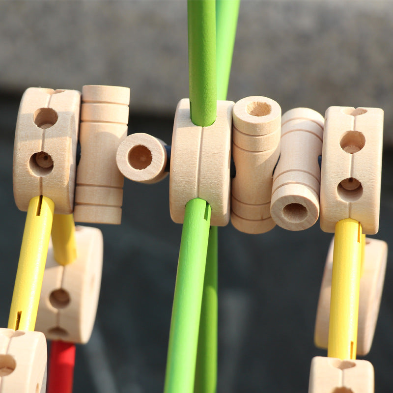 Montessori Wooden DIY Kids Contraption Building & Construction Toy - 68 PCS