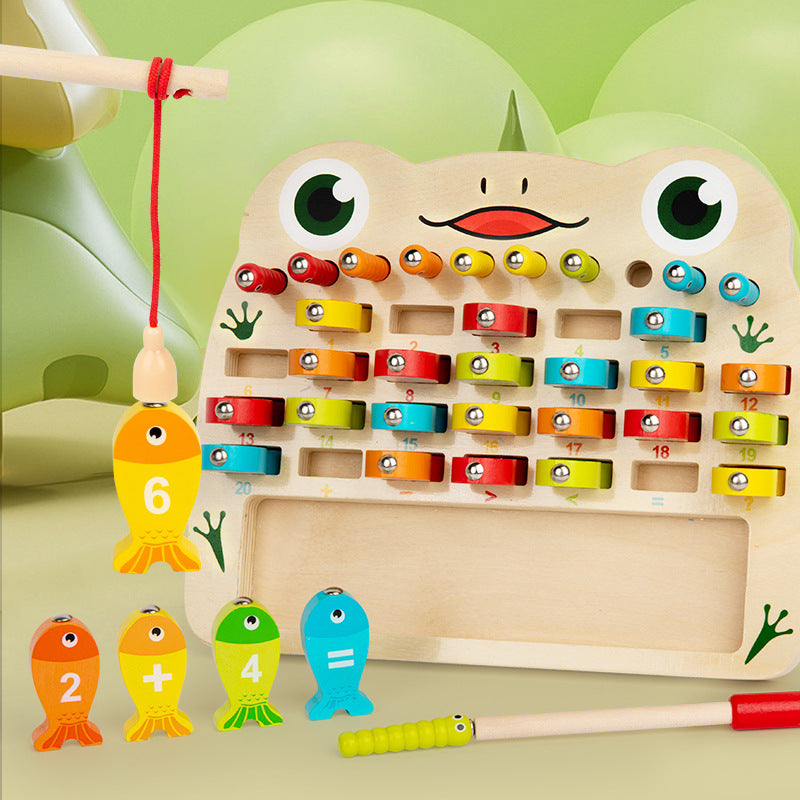 3-in-1 Montessori Fishing Toy – Alphabet, Numbers & Matching Wooden Game