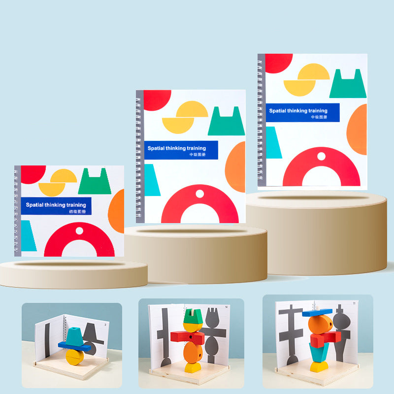 3D Wooden Space Building Blocks - Montessori Geometric Stacking Toy for Kids