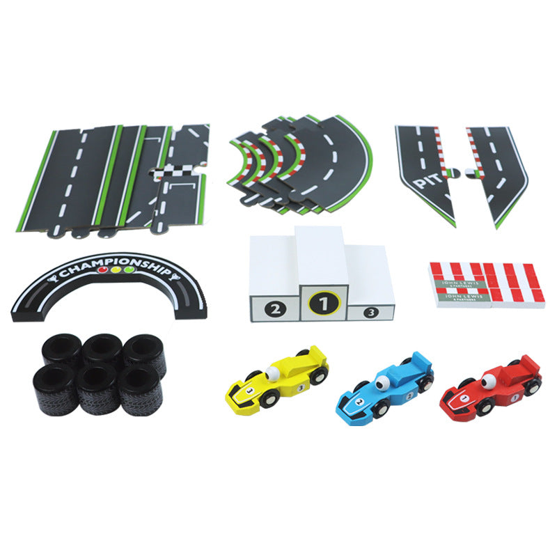 Wooden Train Track Set – DIY Racing & Building Toy