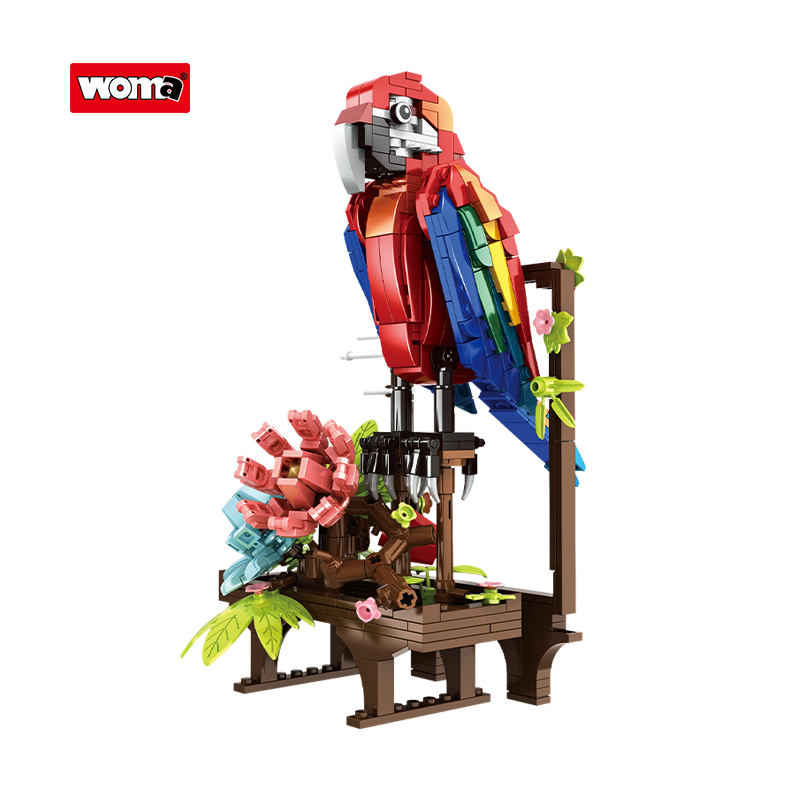 Parrot & Crab & Chameleon Model Kids Transform Animal 3 in 1 Building Block Set Plastic ABS Toys Animal