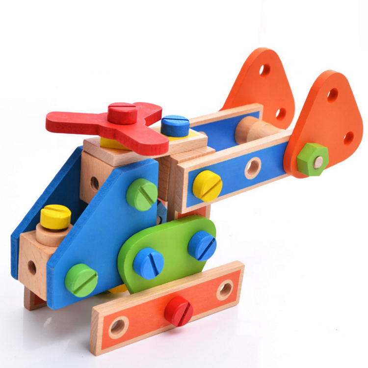 Montessori Wooden Screw Assembly Game – 70 PCS DIY Cartoon Nut Combination Learning Toy
