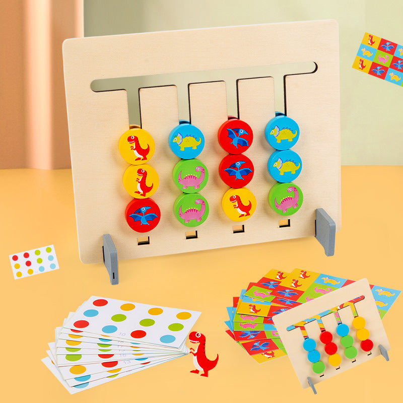 Wooden Dinosaur Puzzle - Color Matching Maze Game for Kids