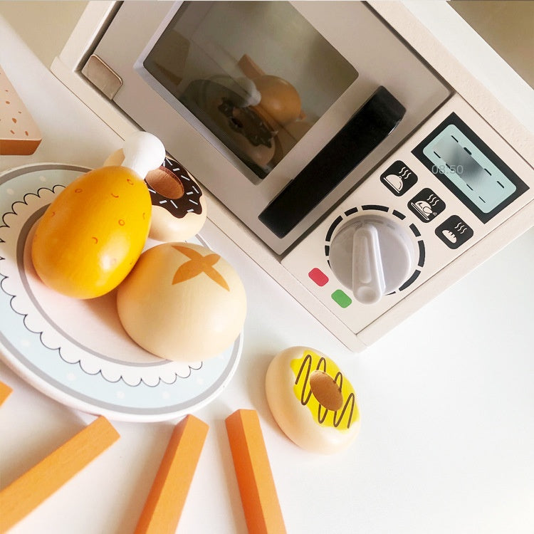 Wooden Microwave Oven Simulation Toy
