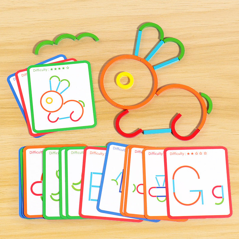 Montessori Sticks & Rings Board – 3D Wooden Puzzle for Toddlers