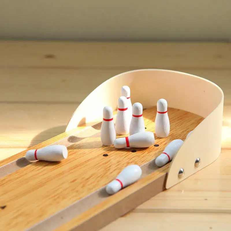 Wooden Mini-Bowling Ball Parent-Child Interactive Game