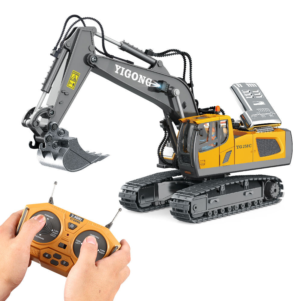 RC Excavator 9-Channel Remote Control Engineering Vehicle - Alloy Version