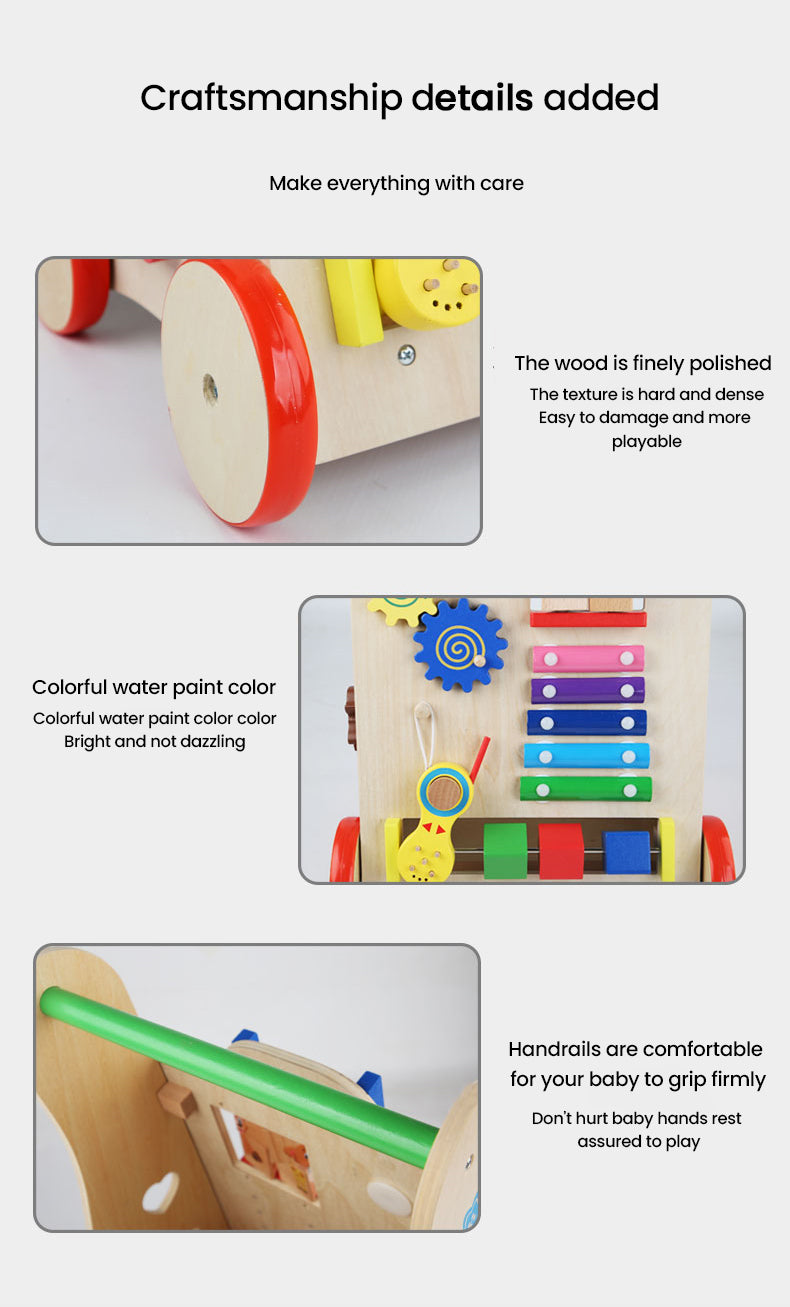 Multifunctional Wooden Activity Baby Walker