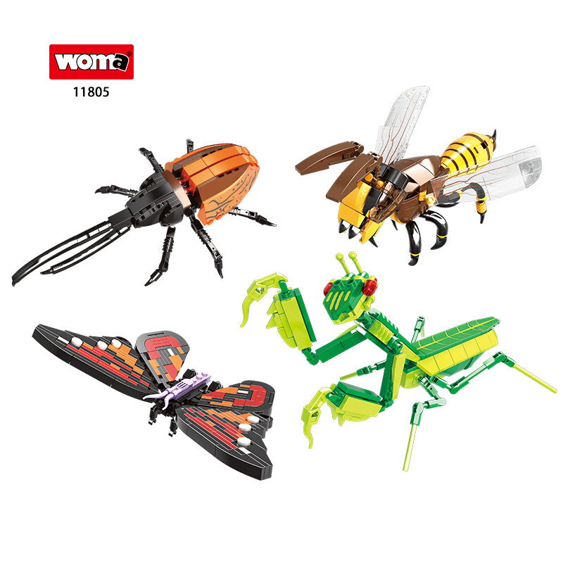 Mini Building Blocks Assemble Animal Plastic Insect Hexapod Model Toy for Kids