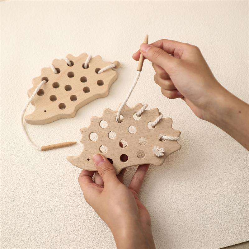 Wooden Hedgehog Lacing Educational Toy