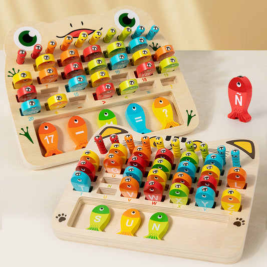 3-in-1 Montessori Fishing Toy – Alphabet, Numbers & Matching Wooden Game