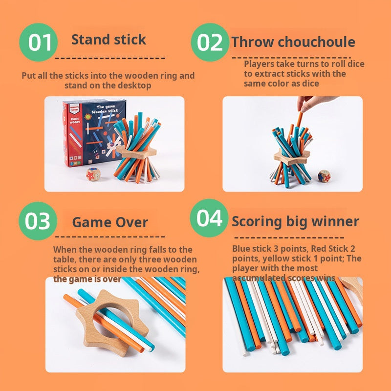Montessori Wooden Stick Toy - Interactive Balance & Stacking Game