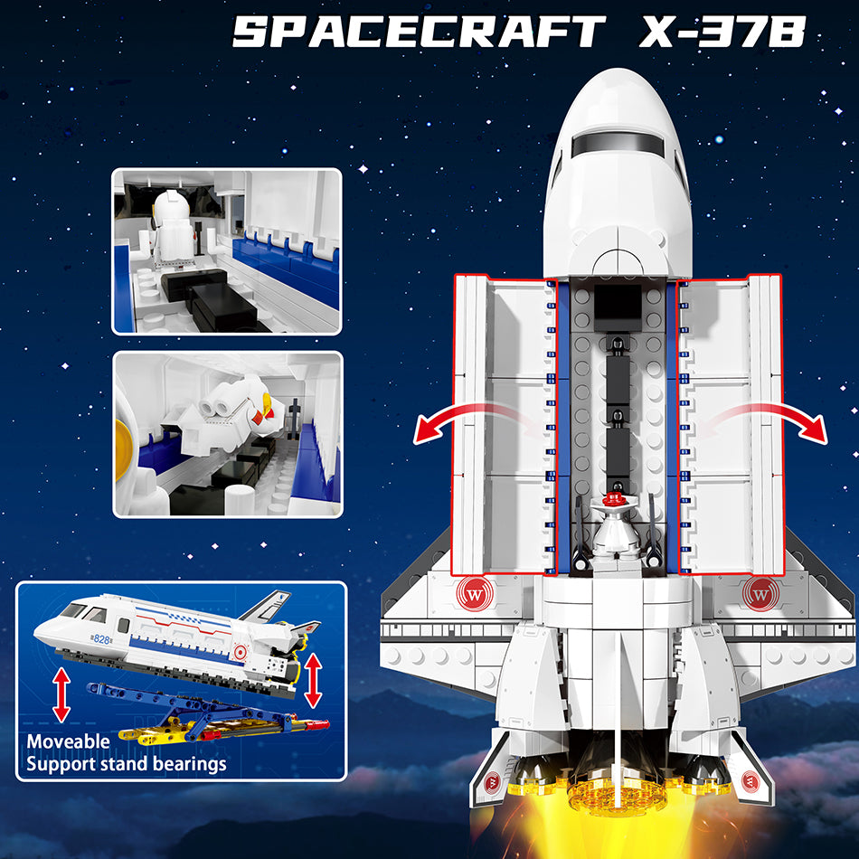 Spacecraft X-37b Model Small Building Block Brick Space Search Shuttle Airplane Kids Assembly Game