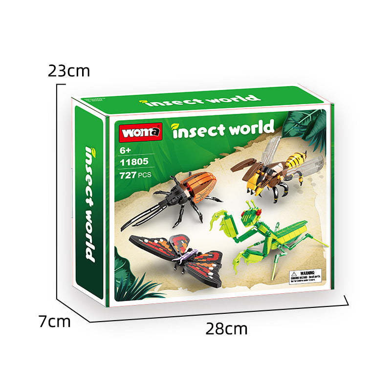 Mini Building Blocks Assemble Animal Plastic Insect Hexapod Model Toy for Kids
