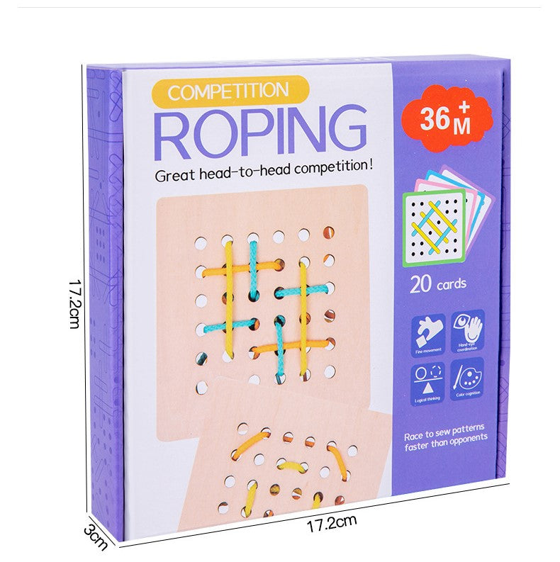 Montessori Rope Battle Game – Pattern Matching Toy for Early Learning