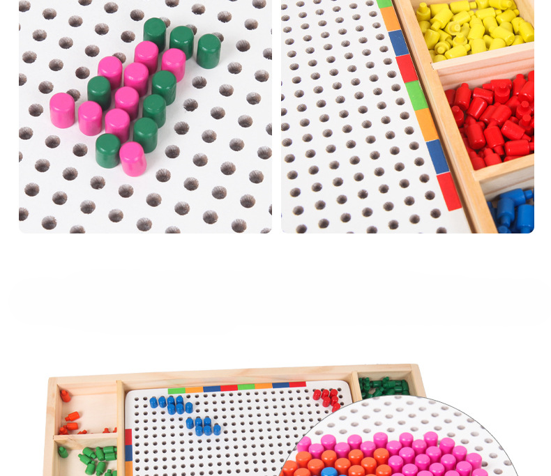 Montessori 2-in-1 Wooden Mushroom Nails Toy – Fine Motor Skills & Creativity Builder