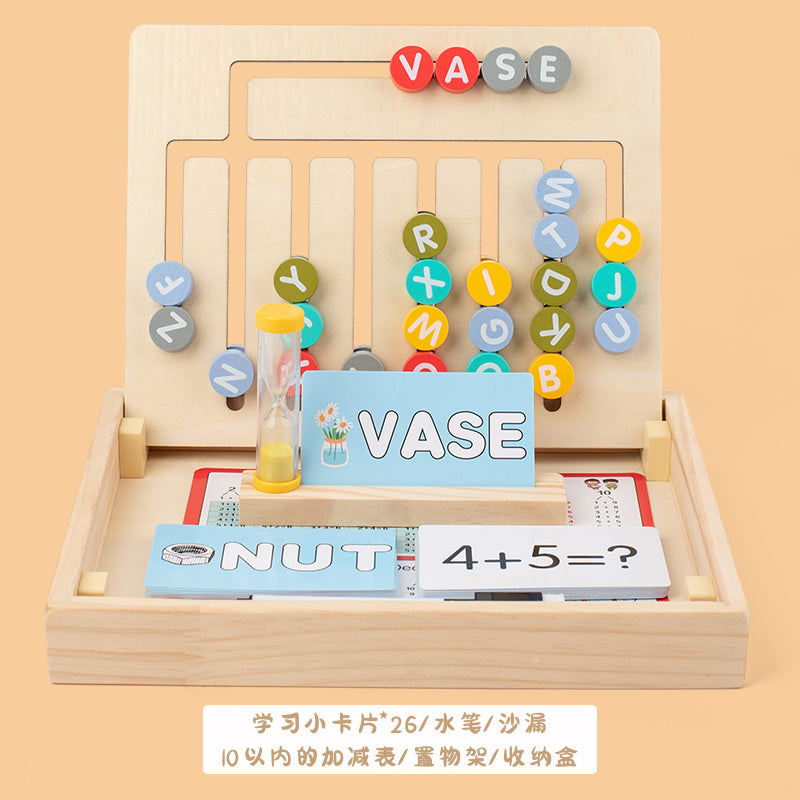 Montessori Double-Sided Wooden Chess - Number & Letter Learning Game for Kids