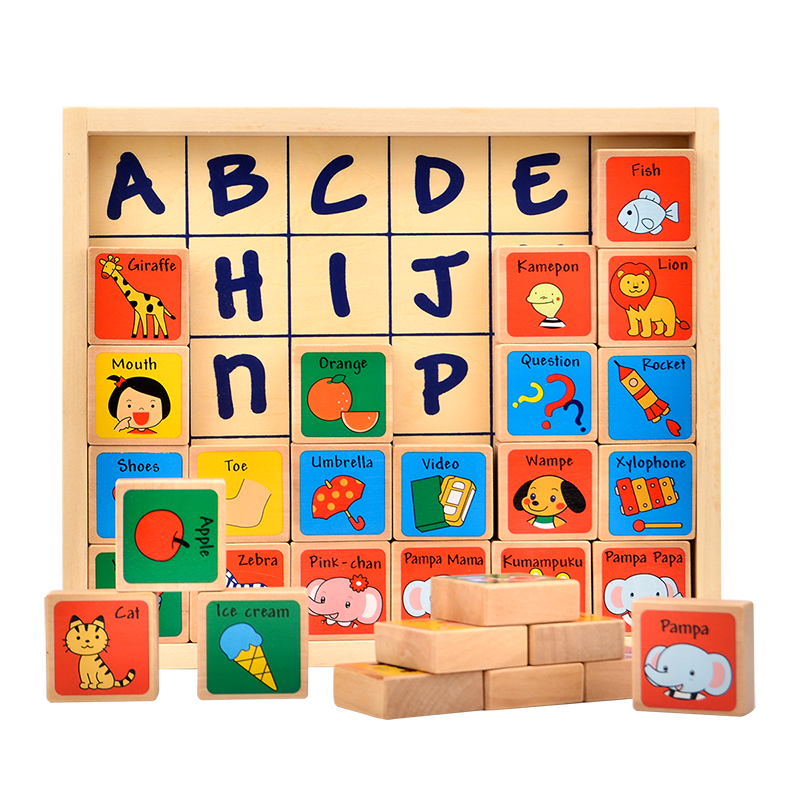 30PCS Alphabet Blocks Domino Figure Toy