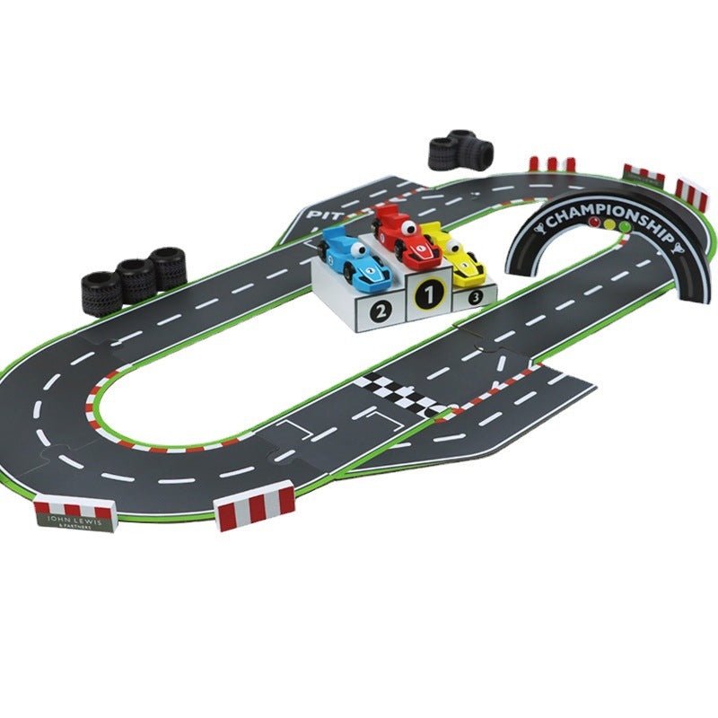 Wooden Train Track Set – DIY Racing & Building Toy