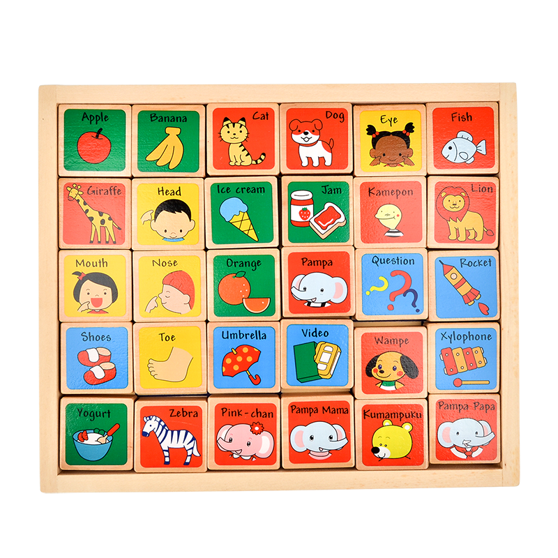 30PCS Alphabet Blocks Domino Figure Toy
