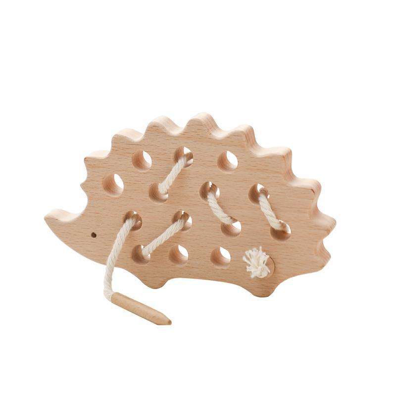 Wooden Hedgehog Lacing Educational Toy